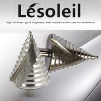 1 x RAW Customer Returns LESOLEIL step drill HSS cone drill - 6-60mm cone drill hole drill spiral groove cone drill for metal wood plastic silver  - RRP €30.4