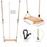 1 x RAW Customer Returns Wooden swing, outdoor wooden swing for adults and children, outdoor garden swing with adjustable rope for indoor and outdoor swings, up to 100 kg, indoor outdoor swing - RRP €36.29