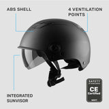 1 x RAW Customer Returns Westt Skater Helmet Men Women E-Scooter Skate Skateboard E-Bike Inline Skate Helmet Bicycle Helmet with Sun Visor, Matt Black, Size S M 55-58cm  - RRP €49.94