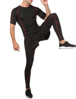 1 x RAW Customer Returns Wayleb Men s Fitness Clothing Men Workout Clothing Outfit Sportswear 3 Piece Compression Set Tracksuit Breathable Compression Shirts for Men - RRP €30.99