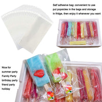 1 x RAW Customer Returns Miaowoof Homemade Popsicle Molds, Silicone Popsicle Maker for Frozen Ice Cream, BPA Free, with 50 Popsicle Sticks, 50 Ice Bags, Funnel and Popsicle Recipes, 10 Cavities - RRP €15.12