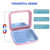 12 x Brand New Braces box, 2x braces box, pink denture box, denture box, denture container, dental prosthesis box, night guard box, for storing braces or dentures, light blue silicone pad - RRP €244.8