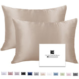 1 x RAW Customer Returns Set of 2 silk pillowcases 40x80, Ravmix pillowcases made of silk, for hair and skin, with hidden zipper, both sides silk, mulberry silk pillowcase 40x80, 2 pieces, taupe - RRP €40.33