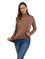 1 x Brand New SSLR Women s Thermal Long Sleeve Turtleneck Shirt Slim Fit Basic Tops Brushed Turtleneck Pullover Small, Dark Khaki  - RRP €24.1