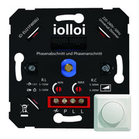 1 x RAW Customer Returns iolloi dimmer, LED dimmer switch, dimmer for LED lamps, LED dimmer, universal 5-300 W flush-mounted rotary dimmer for dimmable LED halogen lamps, with clamping claws - RRP €38.87