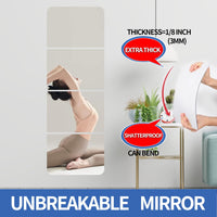 1 x RAW Customer Returns DONGDA Full-Length Mirror Self-Adhesive, Flexible Adhesive Mirror Acrylic Mirror Film, Mirror Tiles Self-Adhesive Large Wall Mirror Long Full-Length Mirror with Adhesive Mat 30 x 30 cm, 4 Pieces  - RRP €18.1