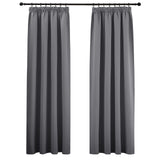 1 x RAW Customer Returns PONY DANCE Thermal Curtains Living Room Ruffle Tape Curtains Gray Opaque Set of 2 H 245 x W 140 cm Insulating Curtain Against Cold Thermal Curtain Heat Insulating Curtains with Ruffle Tape for Rail - RRP €27.82