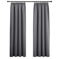 1 x RAW Customer Returns PONY DANCE Extra long curtains and curtains, heat-insulating blackout curtain for rail system, set of 2, H 260 x W 140 cm, thermal curtains against cold, living room curtain, gray, opaque - RRP €46.95