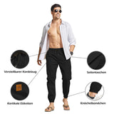 1 x RAW Customer Returns JustSun Chino Pants Men Cotton Casual Pants Men Jogging Pants Men Tracksuit Pants Sports Pants Men Long with Drawstring Casual Pants with Pockets Black 3XL - RRP €38.99