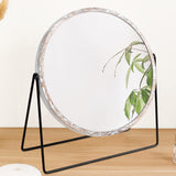 2 x RAW Customer Returns JJUUYOU Makeup Mirror for Desk, Table Stand 360 Rotating Mirror Portable Table Makeup Mirror Rustic White 23 cm Small Standing Mirror for Desk - RRP €24.2