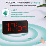 1 x RAW Customer Returns Eachui digital alarm clock battery operated with large numbers, digital alarm clock with LED display, adjustable brightness and volume, snooze, 12 24 hour and DST mode red numbers  - RRP €20.16