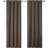 1 x RAW Customer Returns Ystyle 100 Blackout Curtains 2 Pieces, 140 260cm, Linen Effect Curtains for Indoors, Cold and Warm Thermal Insulating Curtain, Living Room Bedroom Curtains, Sound-Absorbing Curtains with Rings, coffee - RRP €45.99