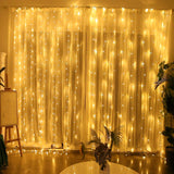 1 x RAW Customer Returns Light Curtain 2M x 2M Window Fairy Lights Curtain Warm White Room Wall Curtains Lights Battery Operated Remote Control Sound Activated Music Sync - RRP €19.15