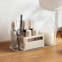 22 x Brand New LINFIDITE Make up Organizer Cosmetic Organizer with 9 Compartments 2 Removable Dividers, Bathroom Cabinet Cosmetic Storage Holder, Storage Box for Beauty Essentials Crystal Clear - RRP €243.98