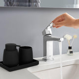 1 x RAW Customer Returns AJEUNGAIN Modern Bathroom Set Black, Decorative Bathroom Equipment Sets Organizer, Bathroom Set Trash can, toilet brush, soap dispenser and toothbrush cup tray black, 5 pieces  - RRP €58.48