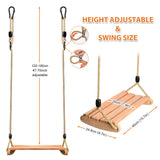 1 x RAW Customer Returns Wooden swing seat, wooden swing for adults and children, garden swing with adjustable rope, indoor and outdoor swing, wooden swing, outdoor swing board for adults up to 100 kg - RRP €43.46