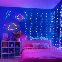 1 x RAW Customer Returns Neon light sign, pack of 3 lightning cloud planet space neon sign battery USB neon sign neon sign light neon signs light for bedroom, playroom, bar, party, children s room gaming sign - RRP €25.98