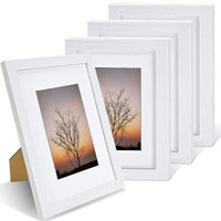 1 x Brand New Nacial Photo Frame 20 x 25cm, Set of 4 Wooden Photo Frames, White Design Wall Photo Frames with Acrylic Glass for Photo Collage - RRP €23.81