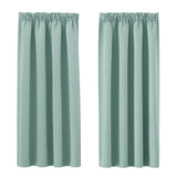 1 x RAW Customer Returns PONY DANCE Blackout curtain green over curtains with ruffle tape set of 2 H 145 x W 140 cm short curtains green opaque heat-insulating curtains children s room blackout curtain, summer green - RRP €28.31