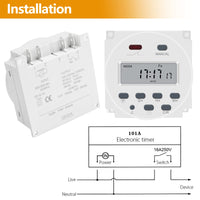 1 x RAW Customer Returns XTVTX Digital LCD Timer, Programmable, CN101A DC 12V, Digital LCD Liquid Crystal Display Power Weekly Timer Control Relay Switch with White Waterproof Cover - RRP €13.1