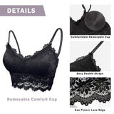 1 x RAW Customer Returns Maeau Women s Sports Bra Lace Black Bra Cotton Without Underwire 75C 75D 80A 80B 80C Bra Push Up Sexy Yoga Bra for Women Bralette Bra Top Set L Bra Top with Cups Padded Bustier Camisole Crop Top - RRP €26.99