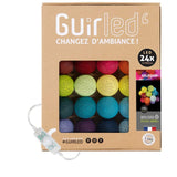 1 x RAW Customer Returns GuirLED - LED string lights with cotton balls with USB - Night light for babies 2 hours - Power adapter 2 A USB 2 A included - 3 intensities - 24 balls 2.4m - Harlequin - RRP €34.99