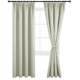 1 x RAW Customer Returns DWCN curtains with ruffle tape set of 2 opaque living room, H 245 x W 140 cm curtains blackout curtain with curtain ties, heat-insulating thermal curtain for bedroom living room, light beige - RRP €39.31