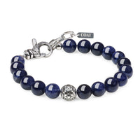 1 x RAW Customer Returns COAI Gift Ideas Reiki Bracelet made of Sodalite with Fleur De Lis Charm for Men - RRP €29.0