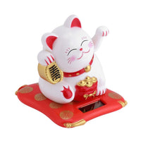 1 x RAW Customer Returns Jadeshay Lucky Cat - Waving Cat Solar Powered Waving Cat Lucky Cat Cute Solar Lucky Cat for Desk Home Accessories Decoration Color White  - RRP €11.02