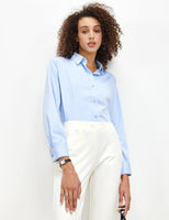 1 x RAW Customer Returns Tapata Women Button Down Bodysuit Blouse One Piece Long Sleeve Solid Office Work Shirt Casual Tops Light Blue XL - RRP €42.35