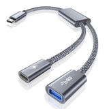 1 x RAW Customer Returns Basesailor USB C OTG Cable Adapter,Type C Male to USB Female 3.0 Splitter with 100W USBC PD Charger,Thunderbolt 3 for iPhone 15 Pro Max,MacBook,iPad 10 11 Air 5 Mini 6,Galaxy S23 S22 Plus A54,Stick - RRP €12.18