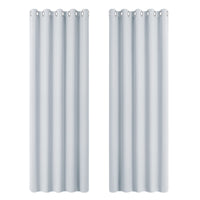 1 x RAW Customer Returns PONY DANCE Extra wide curtains, opaque, 2 pieces, H 228 x W 167 cm, blackout curtains for the living room, thermal curtains with eyelets, curtain, heat-insulating, grey-white - RRP €48.95