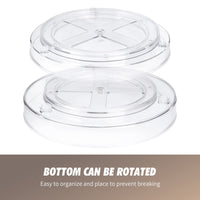 1 x RAW Customer Returns Spesh Rotating Spice Rack Plastic Spice Holder Organizer Rotating Plate Organizer for Kitchen, Bathroom, Bedroom 27 4.3cm 2 Pieces, Transparent  - RRP €23.35