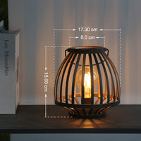 1 x RAW Customer Returns MJ PREMIER table lamp, black metal table lamp, battery operated, cage style, wireless table lamp, battery table lamp for bedroom, living room, table, entrance, garden, outdoor - RRP €28.22