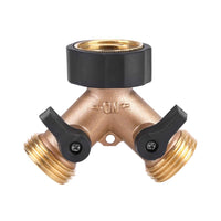 1 x RAW Customer Returns 3 4 Y Shape Thread 2 Way Brass Garden Hose Connector Tap Garden Hose Distributor for Tap Connection Splitter Nozzle Garden Irrigation America  - RRP €20.4