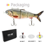 1 x RAW Customer Returns ODS Electric Fishing Lure with LED Lamp USB Rechargeable Swimming Lure Wobbler Robotic Fish Lure Freshwater Saltwater for Perch Zander 450  - RRP €28.9