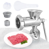 1 x RAW Customer Returns Meat grinder stainless steel manual sausage filler manual meat grinder disc shredder with sausage filler attachment and 2 perforated discs - RRP €16.13