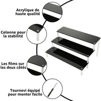 9 x Brand New JMIATRY 2 Pcs Acrylic Staircase Display Stand, 3 Tier Acrylic Display Stand, Acrylic Step Display Stand for Action Figures, Cosmetics, Perfume and Cakes 30 8 cm  - RRP €296.37
