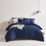 4 x Brand New MILDLY bed linen 135x200 navy blue 4-piece, 100 microfiber plain bed linen set with 2 pillowcases 80x80 cm, koTex certified suitable for allergy sufferers, bed linen with zip - RRP €114.32