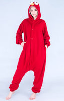 1 x RAW Customer Returns Snorlax Costume Cookie Monster Onesie Elmo One-Piece Jumpsuit Sesame Street Relax Costume Pajamas Carnival Halloween Pajamas Cosplay Adult Carnival Red XL - RRP €29.24