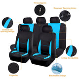 1 x RAW Customer Returns Flying Banner Car Seat Covers Universal Set with Airbag Full Range, Mint Blue and Black  - RRP €33.26