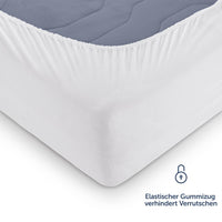 1 x Brand New Mattress Protector Quilted Standard Adrian 135x190x40cm, Box Spring, Set of 2 - RRP €33.26