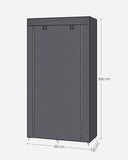 1 x RAW Customer Returns SONGMICS Fabric Wardrobe, Clothes Wardrobe, with 1 Hanging Rod, 6 Shelves, Non-Woven Fabric, Metal Frame, 45 x 88 x 168 cm, for Bedroom, Hallway, Gray RYG84G - RRP €34.27