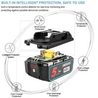 1 x RAW Customer Returns 2X BL1850B 18V 5.5A replacement battery for Makita battery 18V BL1850 BL1850B BL1860 BL1860B BL1840B BL1840 BL1830 BL1835 BL1845 194204-5 LXT-400 tool battery - RRP €58.99