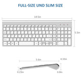 1 x RAW Customer Returns Keyboard Mouse Set Wireless - 2.4Ghz USB Wireless Keyboard QWERTZ German Layout Ergonomic Small Mouse Ultra-Thin Wireless Keyboard Mouse for Computer Desktop PC Laptop Smart TV Windows - White Silver - RRP €35.24