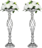 1 x RAW Customer Returns LANLONG 2Pcs artificial flower metal classic vase, centerpiece vase for wedding decoration, artificial flower arrangement for birthday party at home Gold 52cm  - RRP €31.72