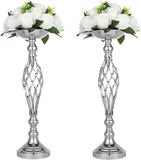 1 x RAW Customer Returns LANLONG 2Pcs artificial flower metal classic vase, centerpiece vase for wedding decoration, artificial flower arrangement for birthday party at home Gold 52cm  - RRP €31.72