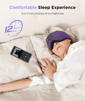 1 x RAW Customer Returns LC-dolida Silk Sleep Mask for Side Sleepers 99 Light Blocking Sleep Headphones, Sleep Mask Bluetooth Eye Mask with Earbuds for Travel, Naps, Yoga, Meditation, Snoring Insomnia - RRP €22.68