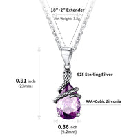 1 x Brand New Women s Imitation Alexandrite Necklace in 925 Silver, June Birthstone Snake Water Drop Pendant - RRP €34.87