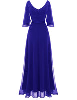 1 x RAW Customer Returns DRESSTELLS Women s Formal Dresses for Wedding Chiffon Maxi Bridesmaid Dresses Floor Length Dresses Plus Size Sleeves Cocktail Dress for Wedding Royal Blue 3XL - RRP €60.29